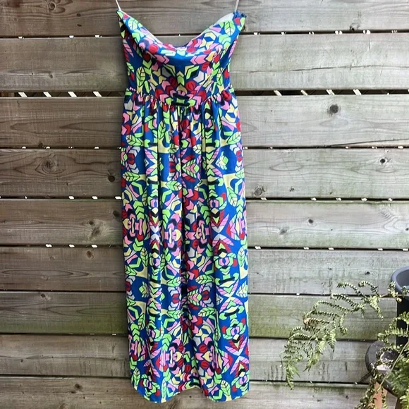 MARA HOFFMAN Aloha geometric strapless sundress, size 0 - Picture 4 of 15